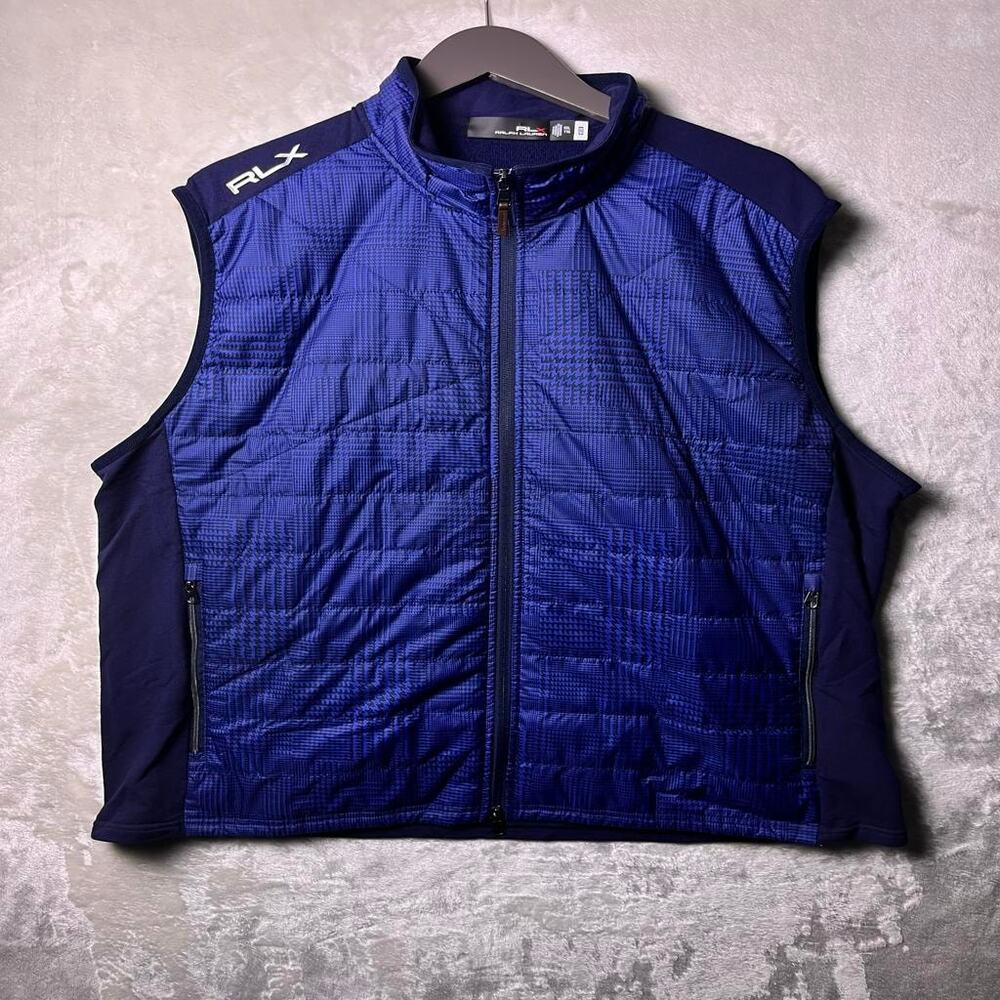 Ralph Lauren RLX Golf Vest Men's 2XL Sport Performance Insulated Wool Lined Blue